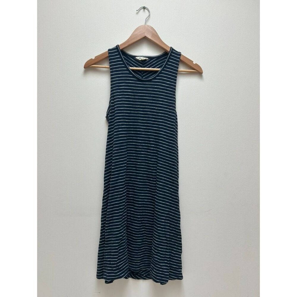 Madewell Striped Tank Dress Dark Navy Blue and White size S
